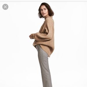H&M Mock Neck Mohair Sweater Tan XS